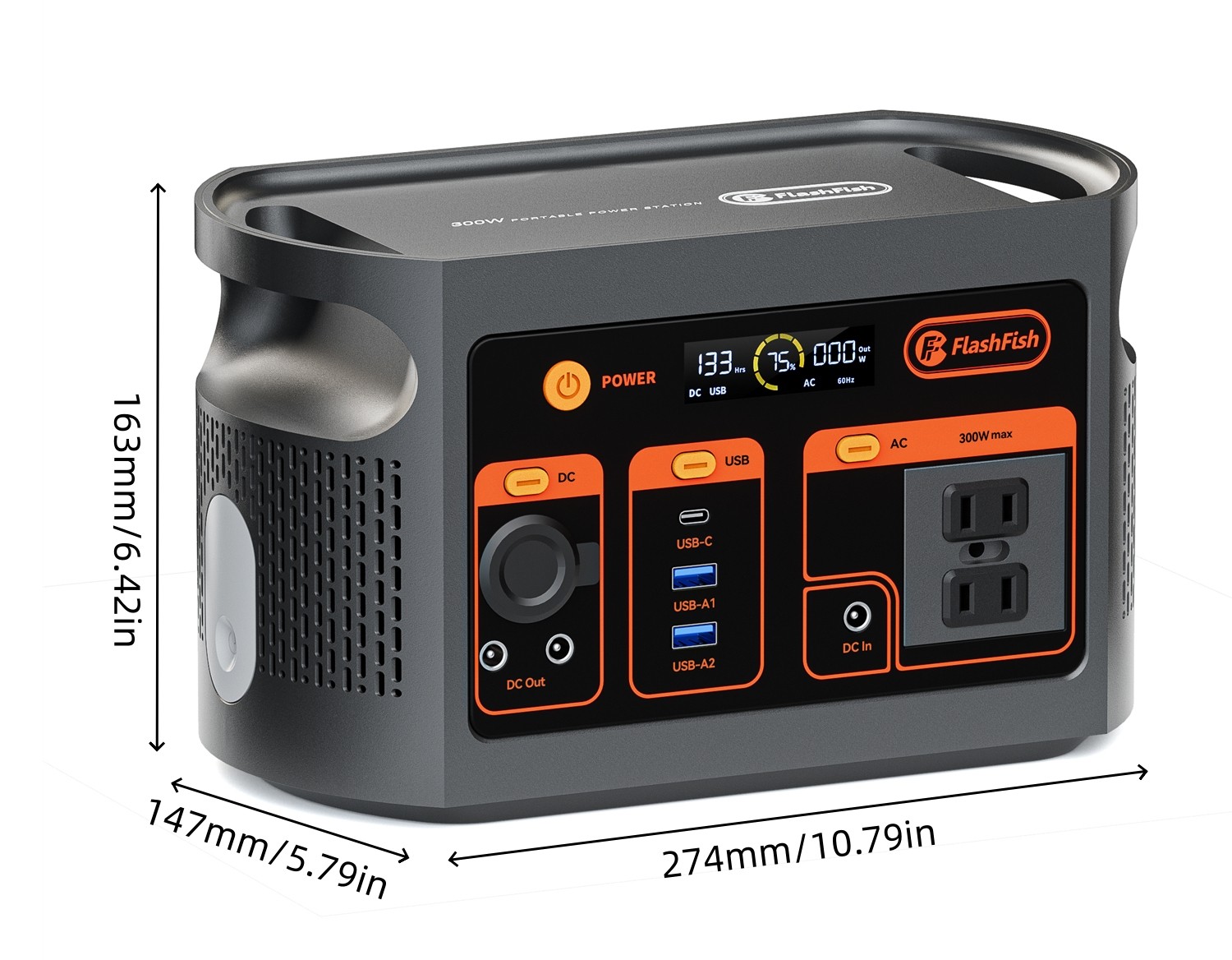FlashFish E103 Portable Power Station 300W 179Wh Solar Generators Refurbished
