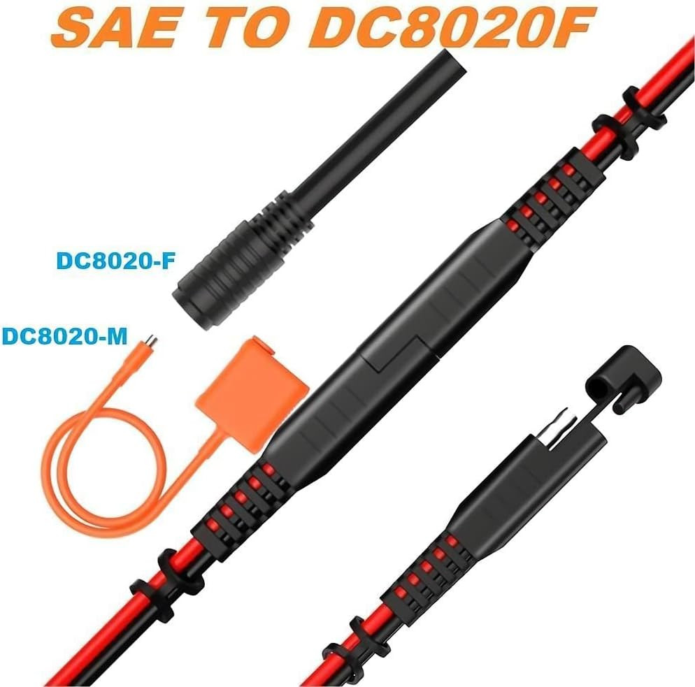 DC8020 8Mm Female Adapter to SAE Connector Perfectly Compatible with Solarsaga 2