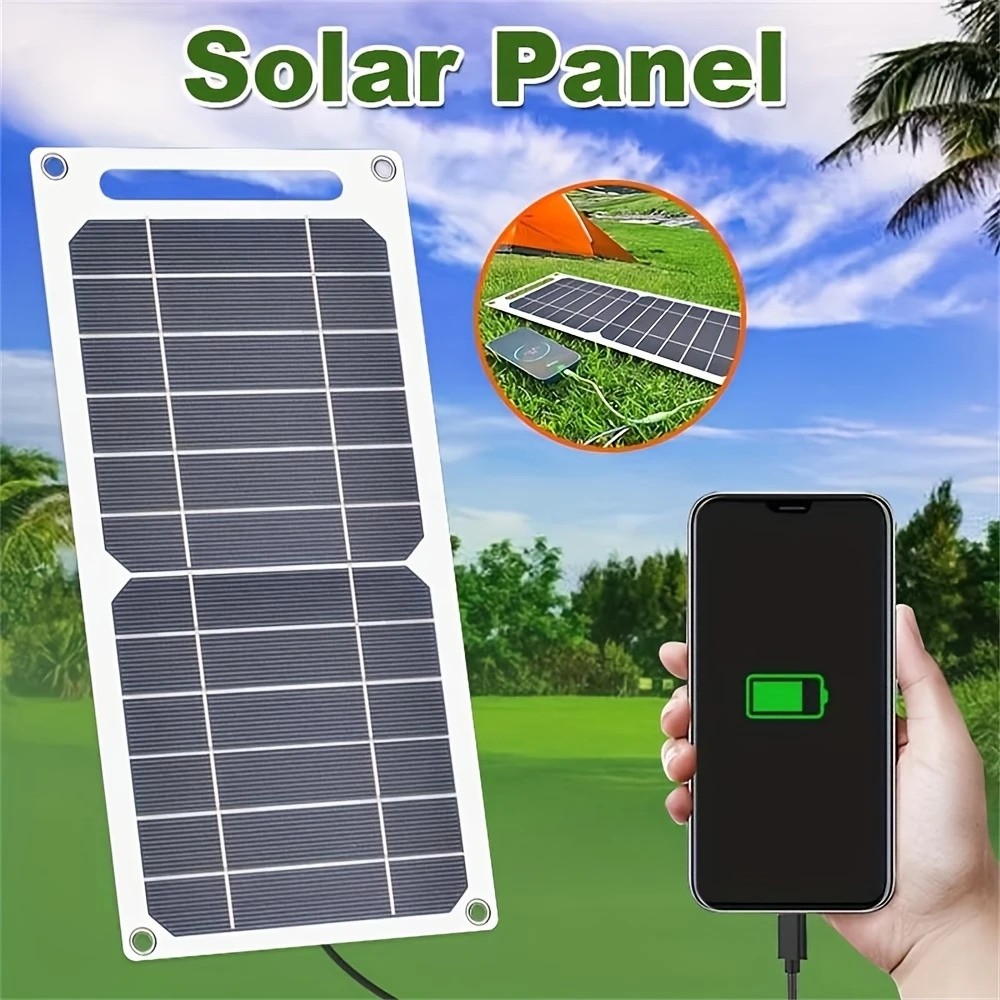 20W 10W 5V Solar Panel Power Bank USB Phone Charger Outdoor Camping Waterproof