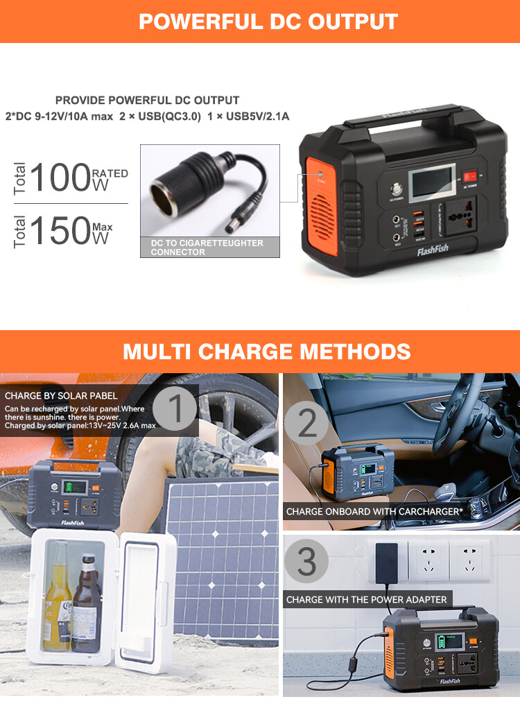 Portable Power Bank 40800MAH for Outdoor Travelling, Support Solar Recharging