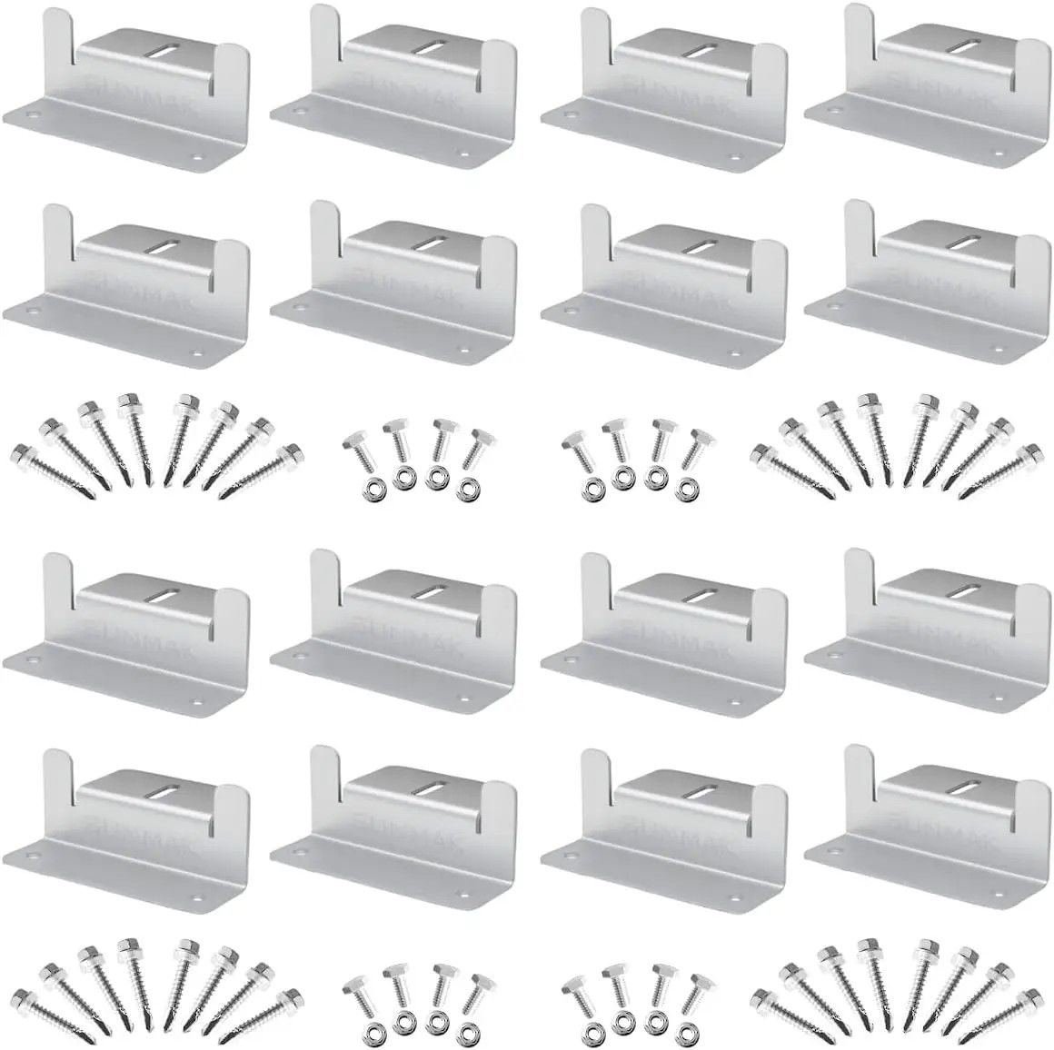 16Pcs/Set Solar Panel Mounting Bracket Kits 4/8 Units Solar Panel Aluminum Mount