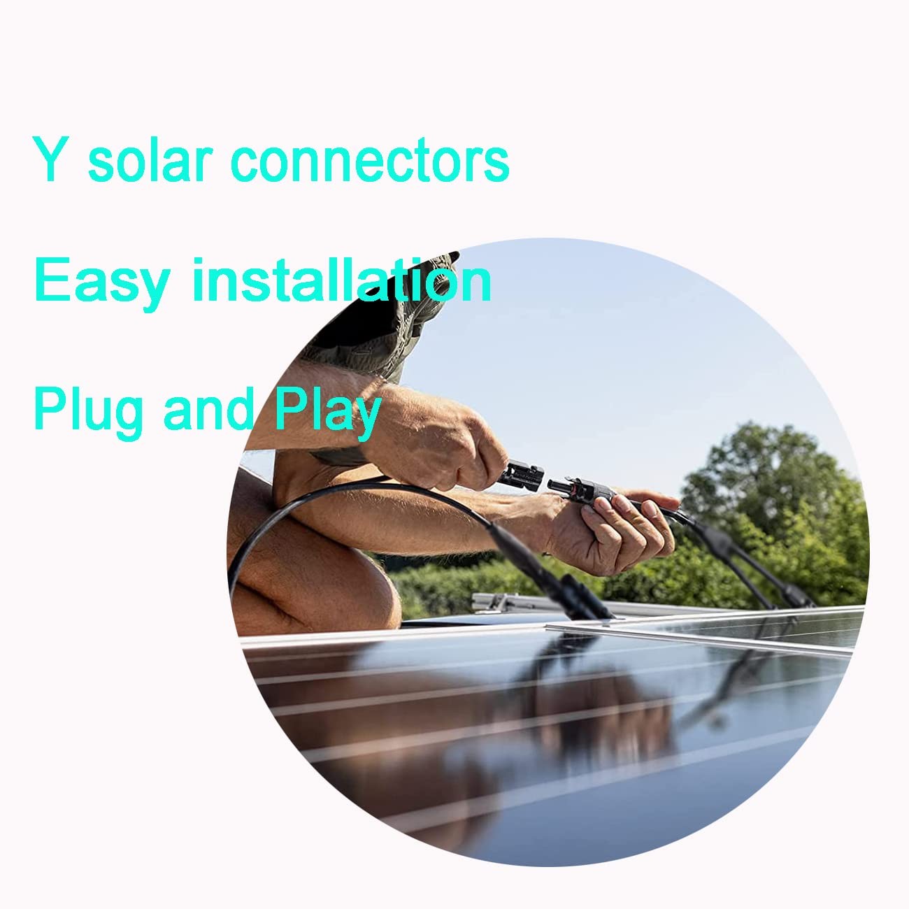 Solar Y Branch Parallel Cable Male Female 1 to 2 Connector Adapter Plug
