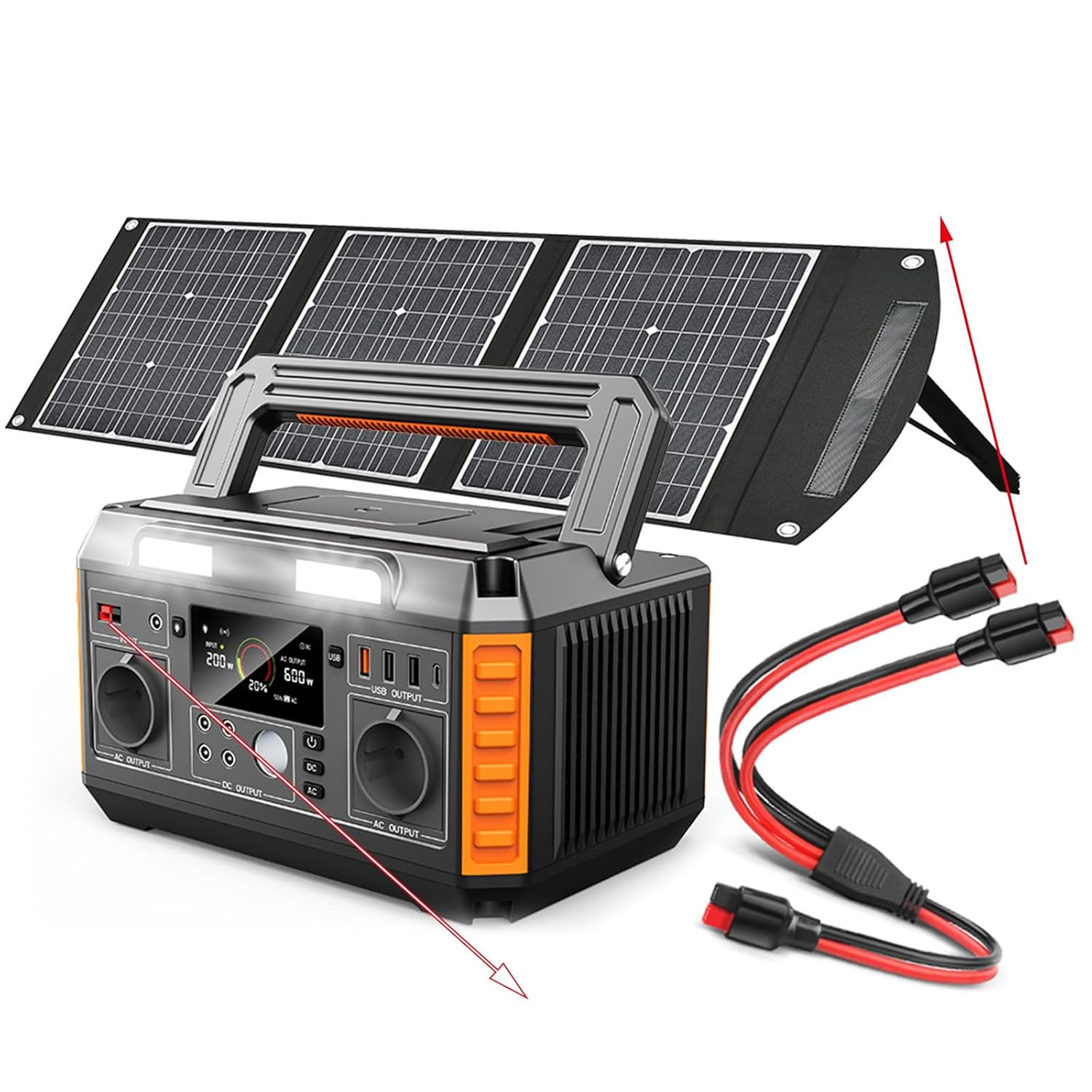 1 to 2 Anderson Y Splitter Cable,12Awg Solar Charging Splitter Cable Solar Panel