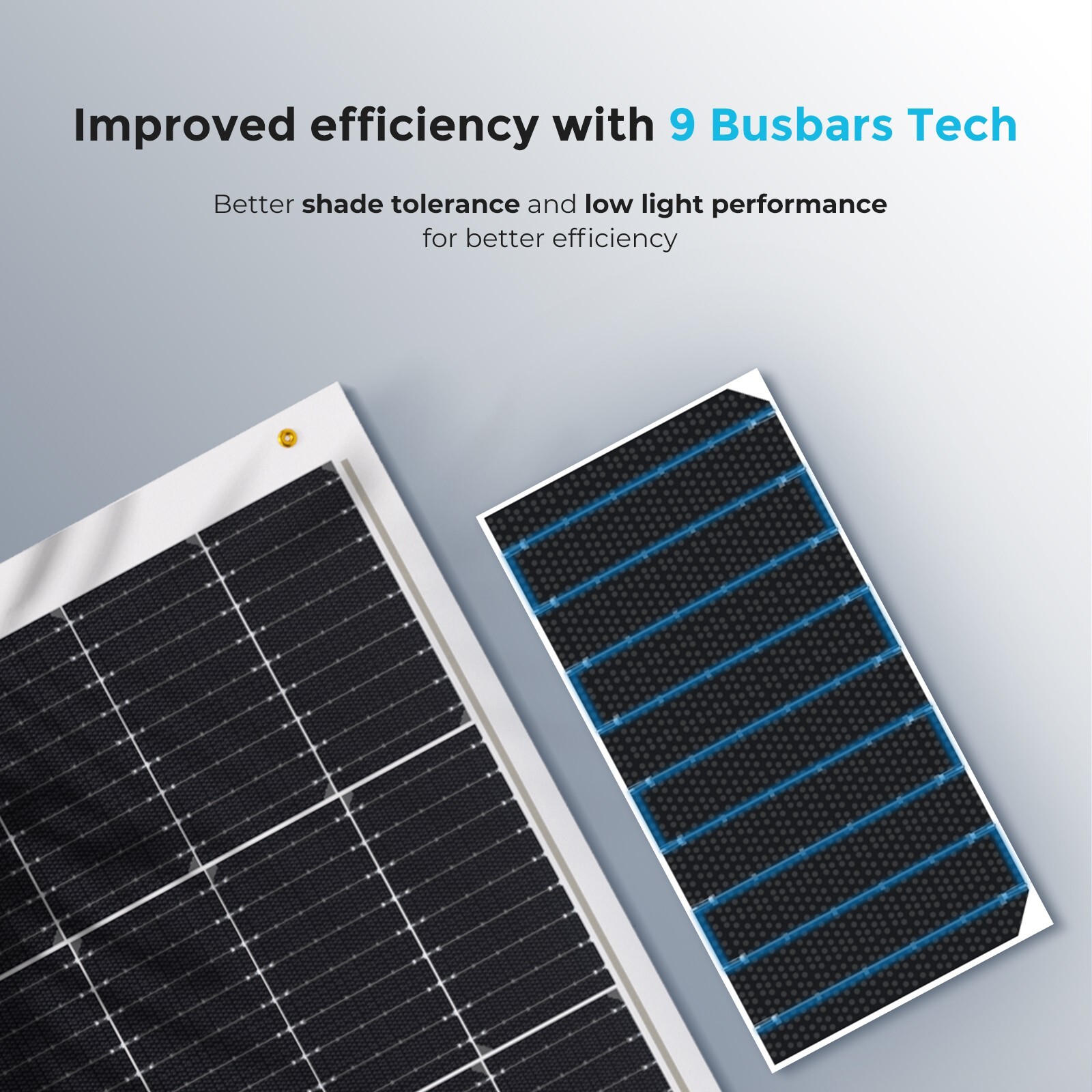 Renogy Semi-Flexible Solar Panel 100W 12V, 240° Bendable Solar Panel