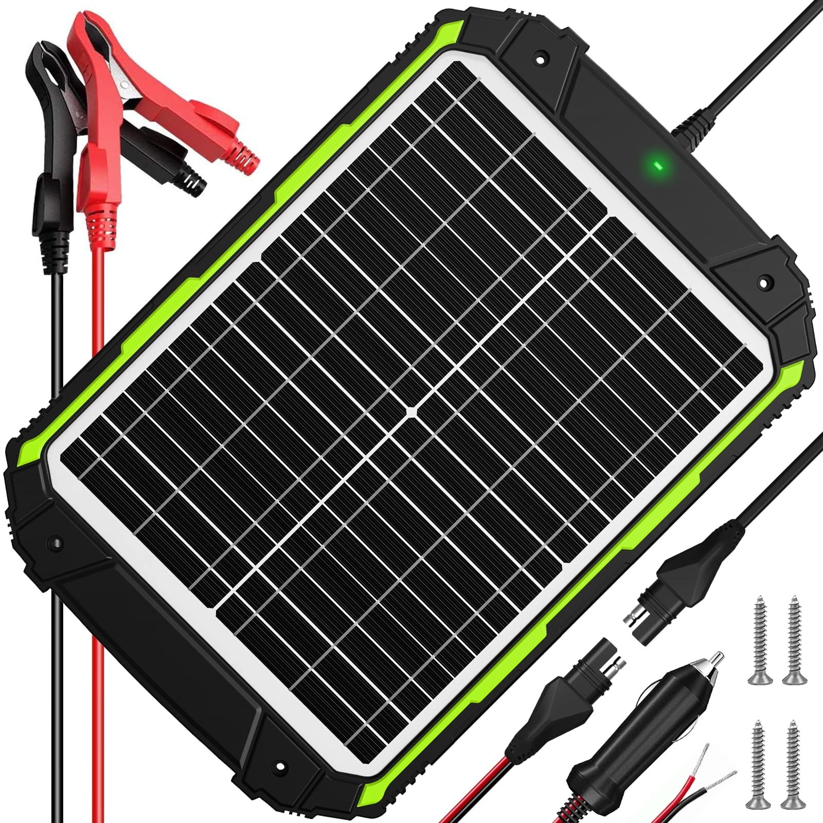 20W 12V Solar Battery Charger & Maintainer, Smart MPPT Controller, Waterproof Tr