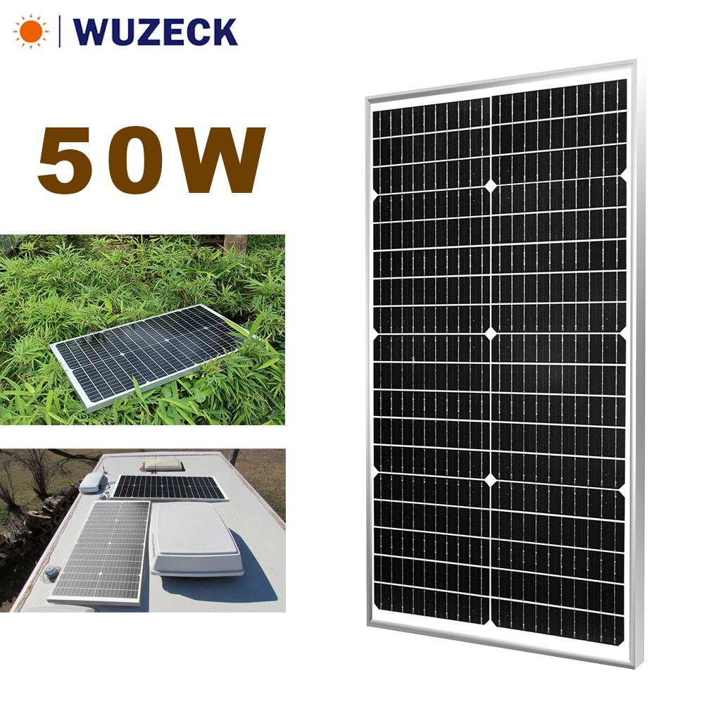 50W Solar Panel Monocrystalline Glass Photovoltaic Module for Balcony RV Camping