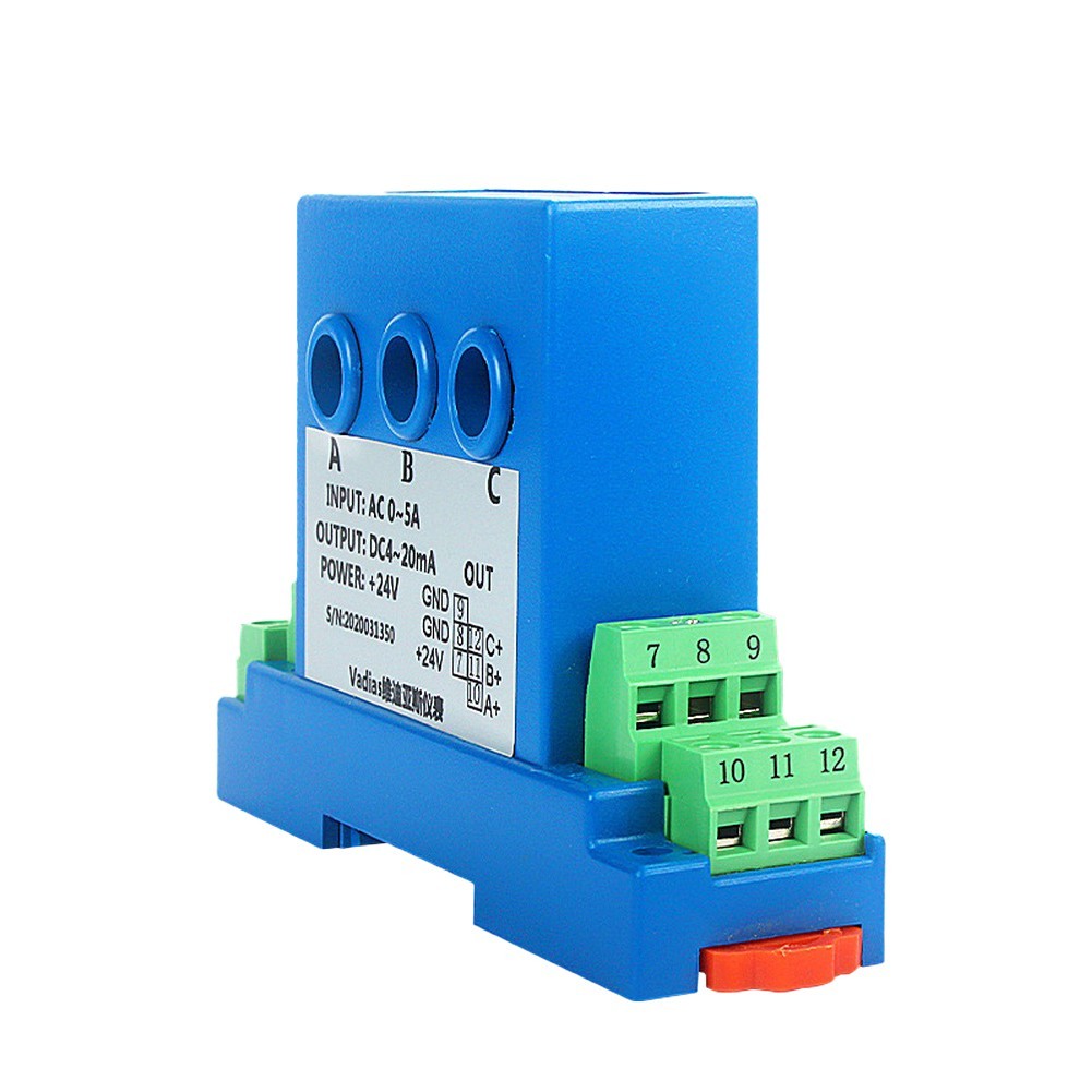 AC Three Phase Current Transmitter DC24V Input 0.5% Measurement Accuracy