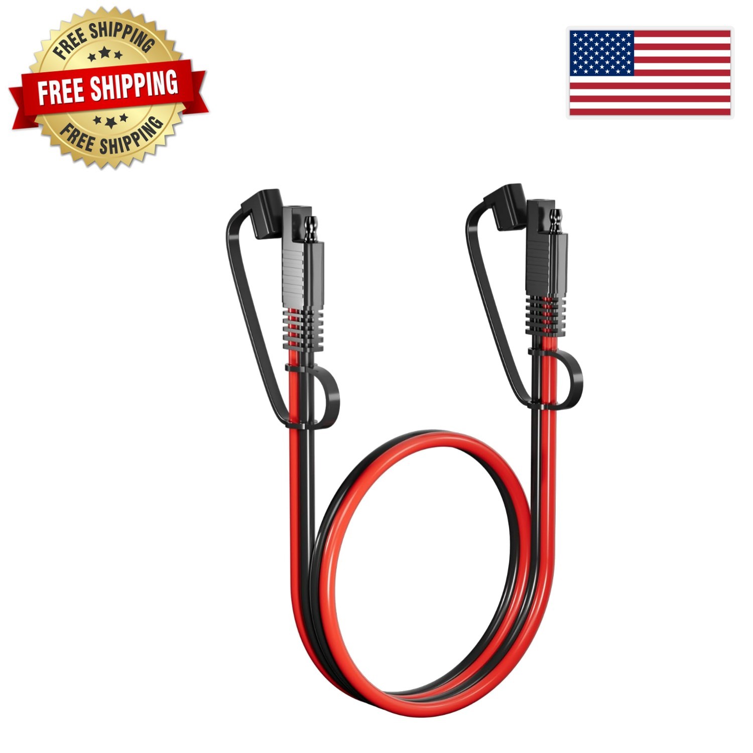 Durable SAE to SAE Extension Cable 3.3FT – Real 12AWG for Solar & Vehicles