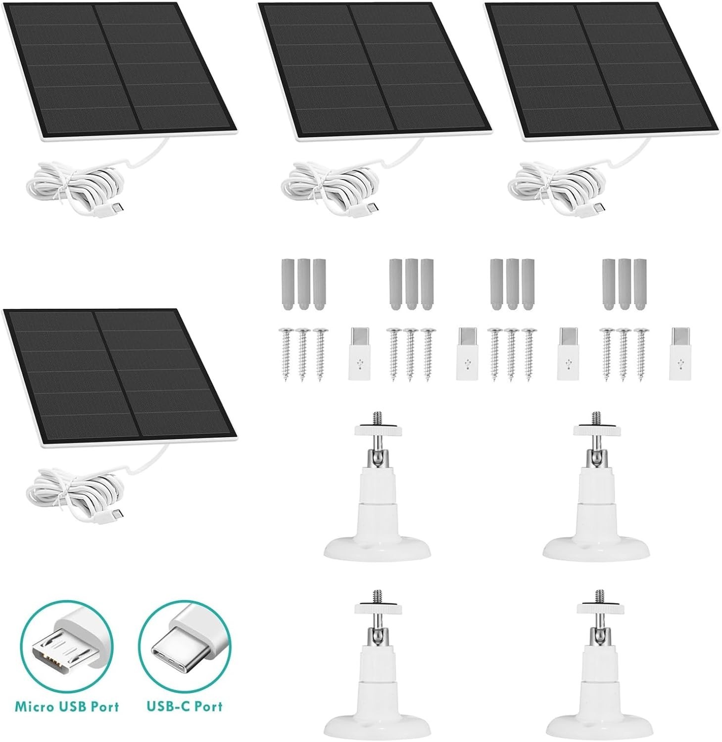 Compact Solar Panel Kit for Outdoor Security Cameras