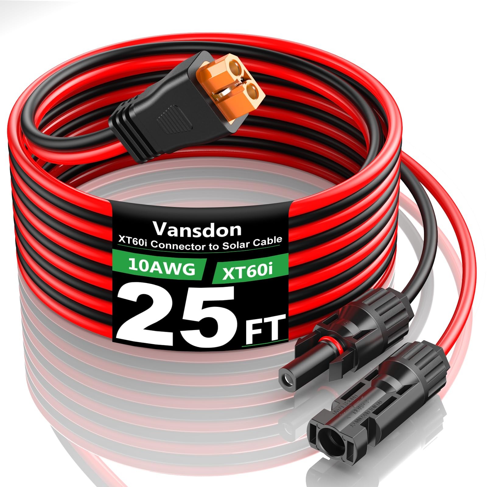 Solar to XT60i Extension Cable 10AWG 25FT Solar Connector to XT60i Adapter Ch…