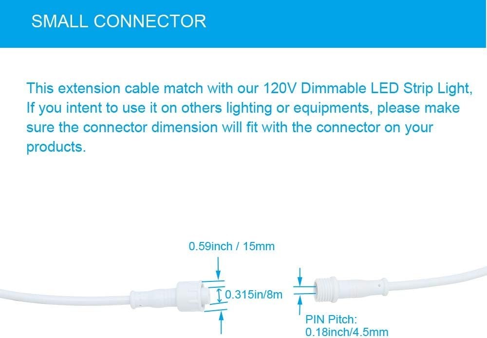 Durable 6.7-Inch Waterproof 2 Pin Male-Female Connector Cable for DIY Projects