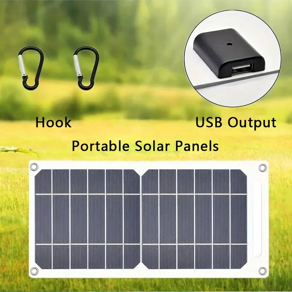 USB Solar Panel Power Bank for Outdoor Camping Hiking Phone Charger 5V Portable