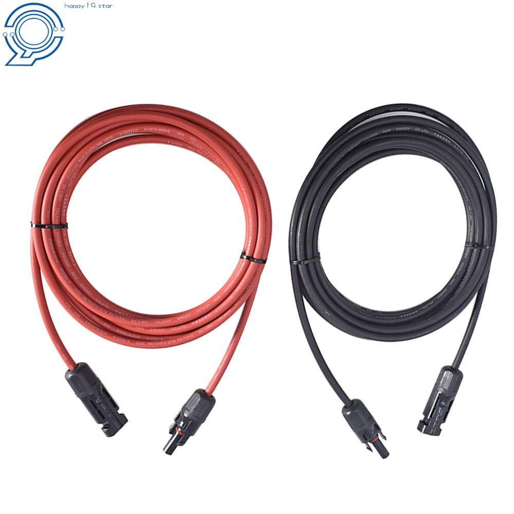 1 Pair 15 FT Black+Red 12AWG Labwork Solar Panel Extension Cable Wire Connector