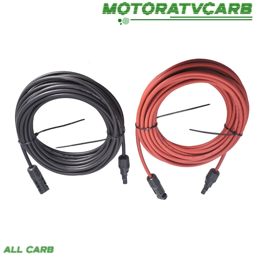 ALL-CARB 30 FT 12 AWG Black + Red Solar Panel Extension Cable Wire Connector