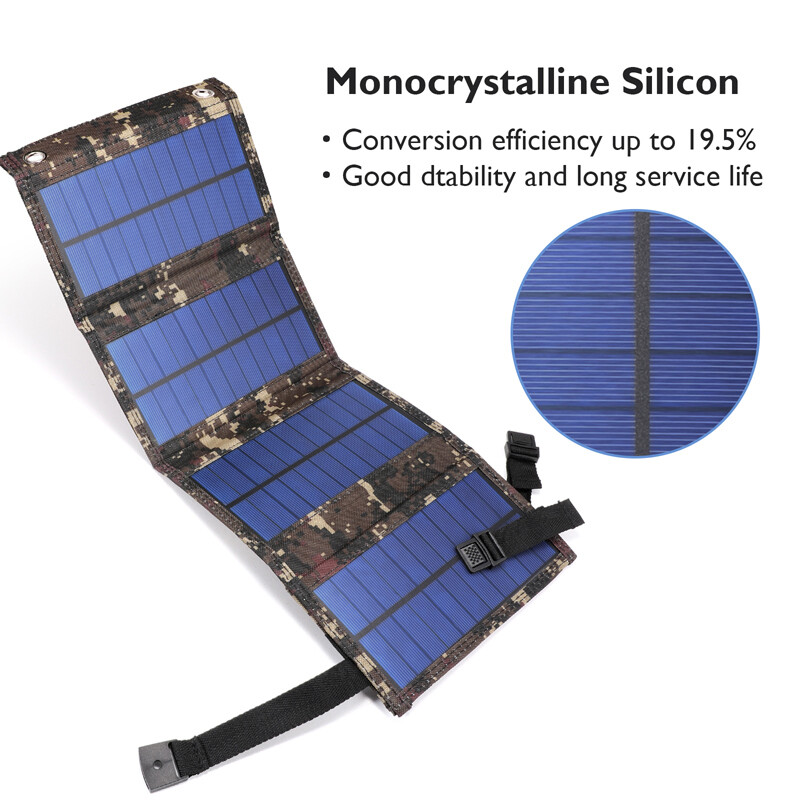 80W USB Solar Panel Folding Power Bank Outdoor Camping Hiking Phone Charger