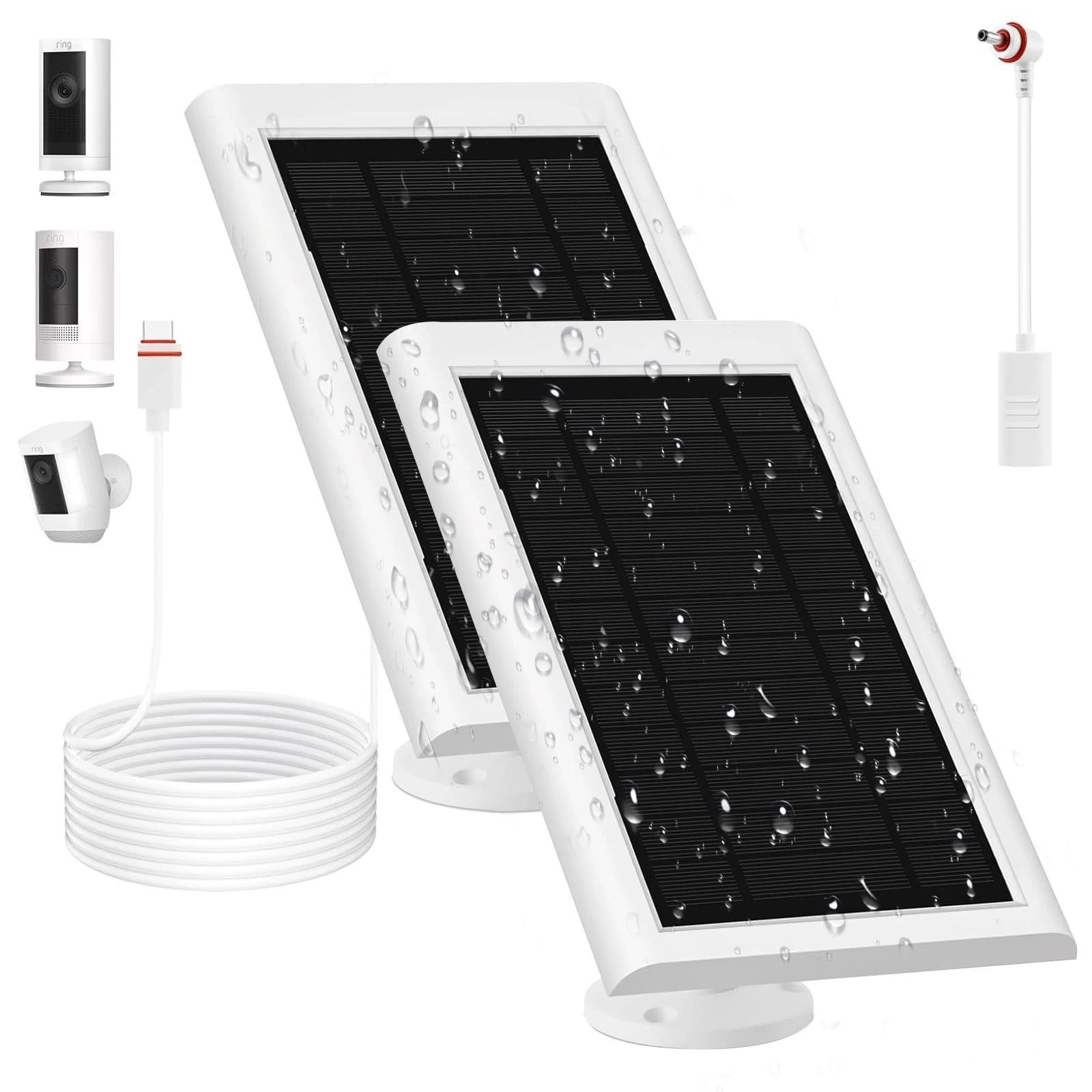 Solar Panel for Ring Camera(2nd Generation), 2 Pack 5w Solar Panel with 10ft/…
