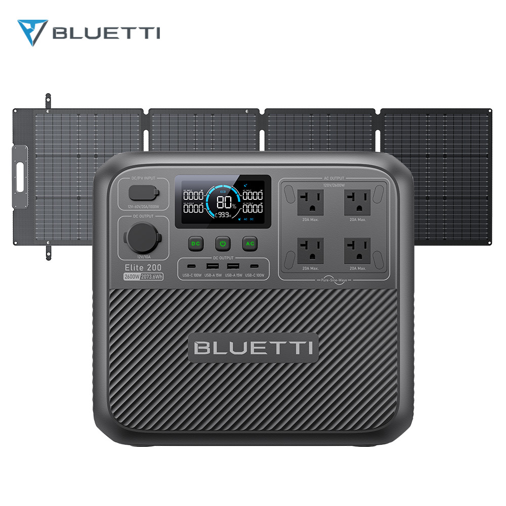 BLUETTI Elite200V2 2073.6Wh Portable Power Station+Optional Solar Panel Off-grid