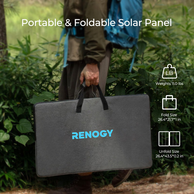 Renogy E.FLEX 120W Portable Solar Suitcase Foldable Solar Panel Off Grid Camping