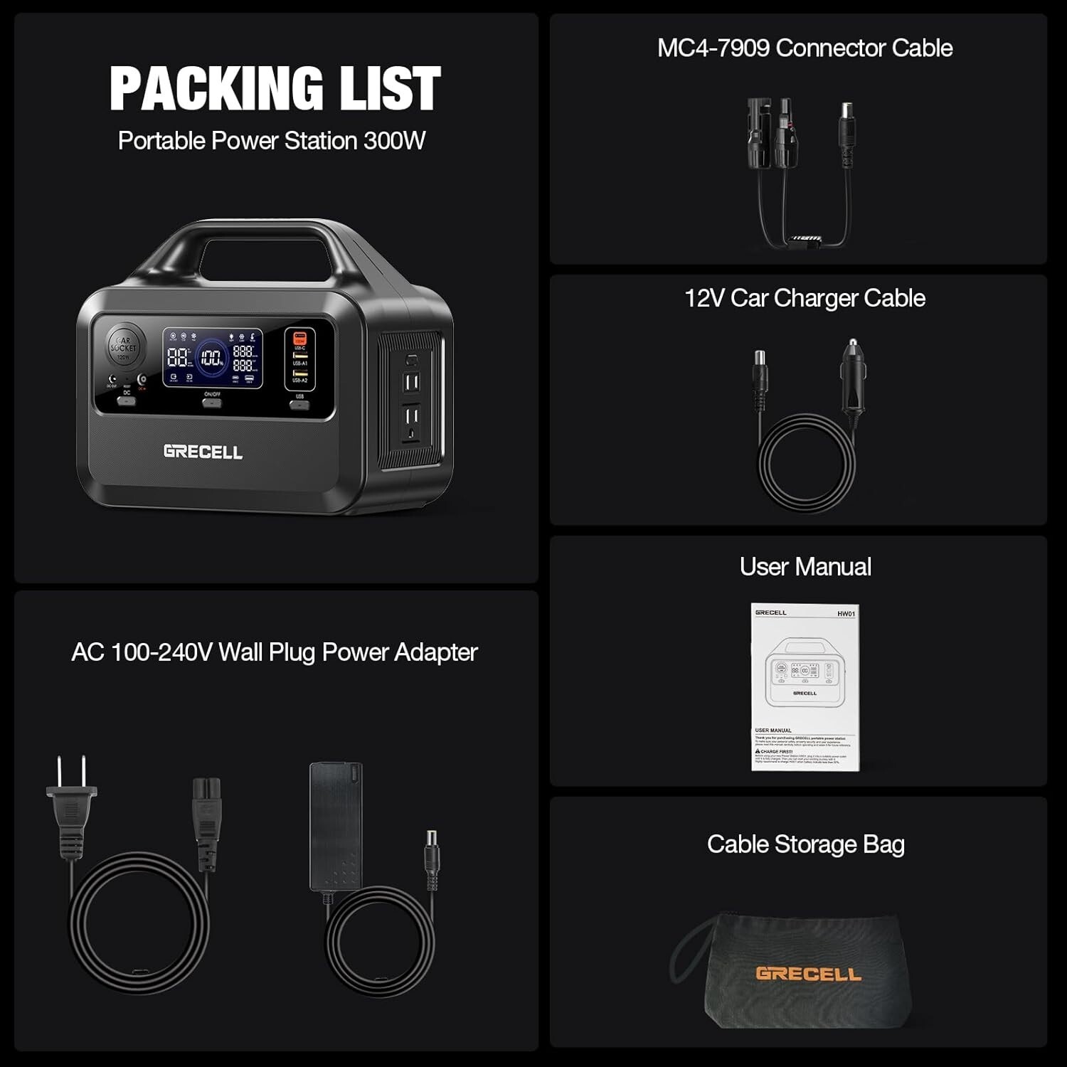 Portable Power Station 300W, 230Wh LiFePO4 LFP Battery, 1.5hrs Fast Charging,…
