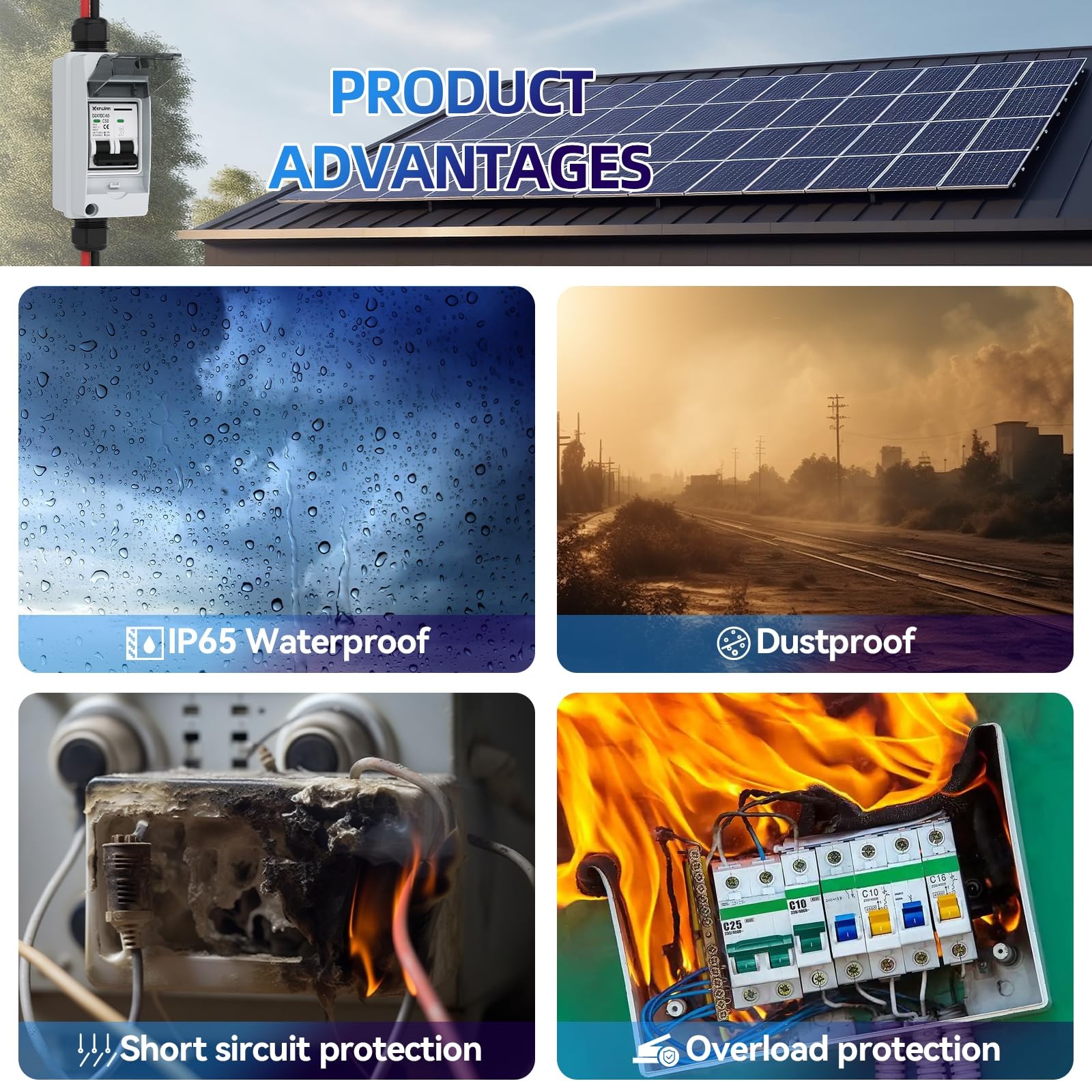 Solar Disconnect Switch,1000V 40A Solar Panel Disconnect Switch,IP73 Waterpro…