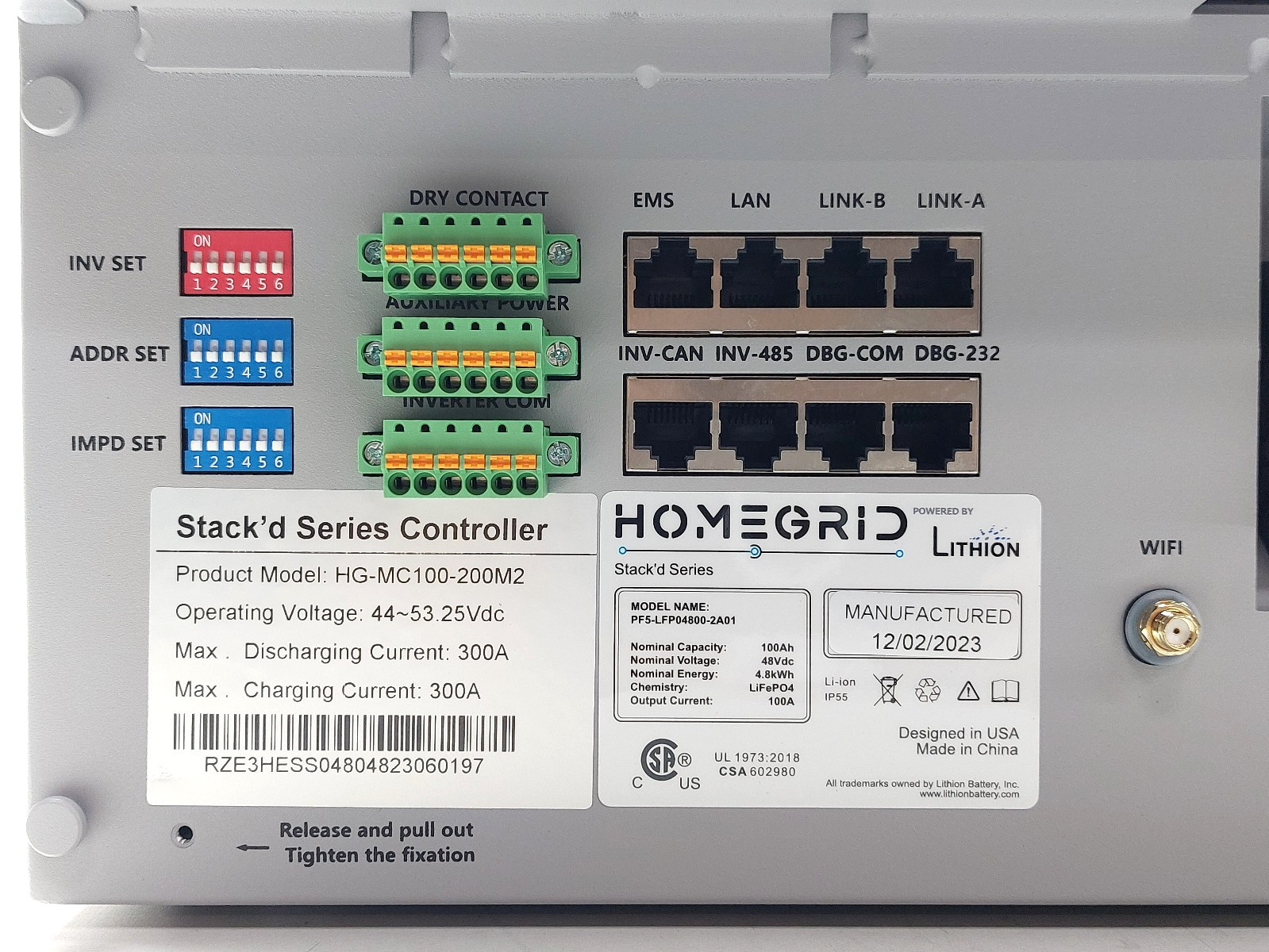 Lithion HomeGrid Stack’d Series Base Unit and BMS Controller HG-MC100-200M2