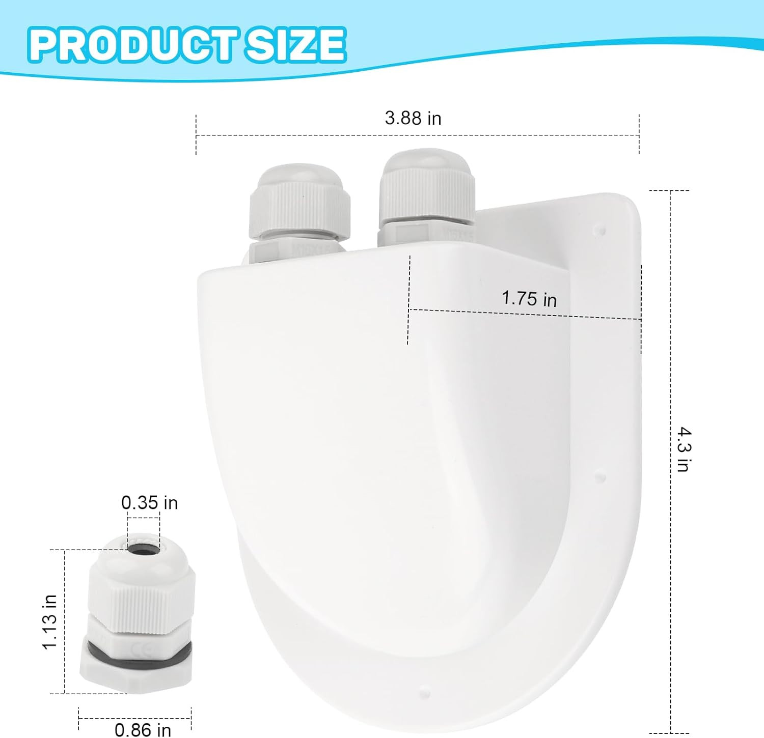 Waterproof ABS Solar Dual Cable Introduction Gland Box, Suitable for Double Cabl
