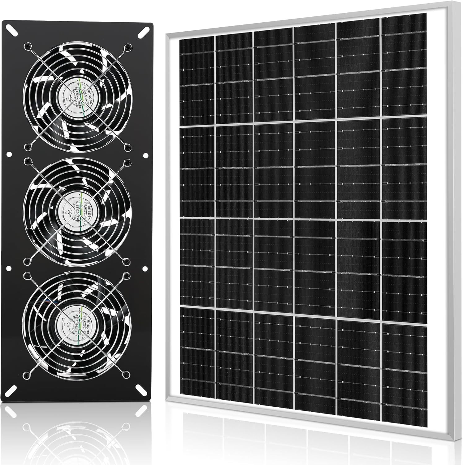 Solar 3 Fan Kit, Waterproofed Solar Powered Fans for Outdoor Chicken Coop, Green