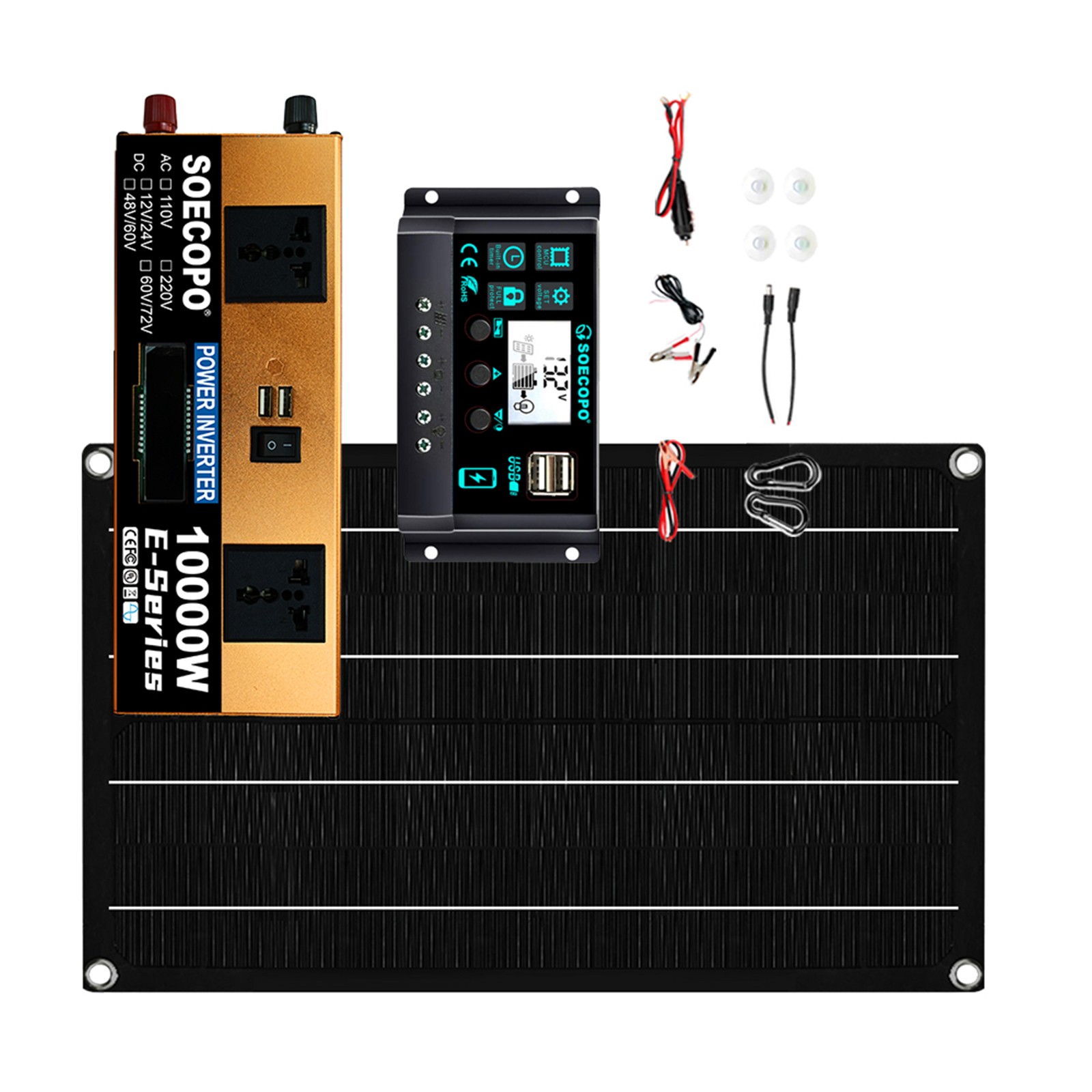 10000W Inverter 800WSolar Panel Solar Power Generator 100A Home 110V Grid System