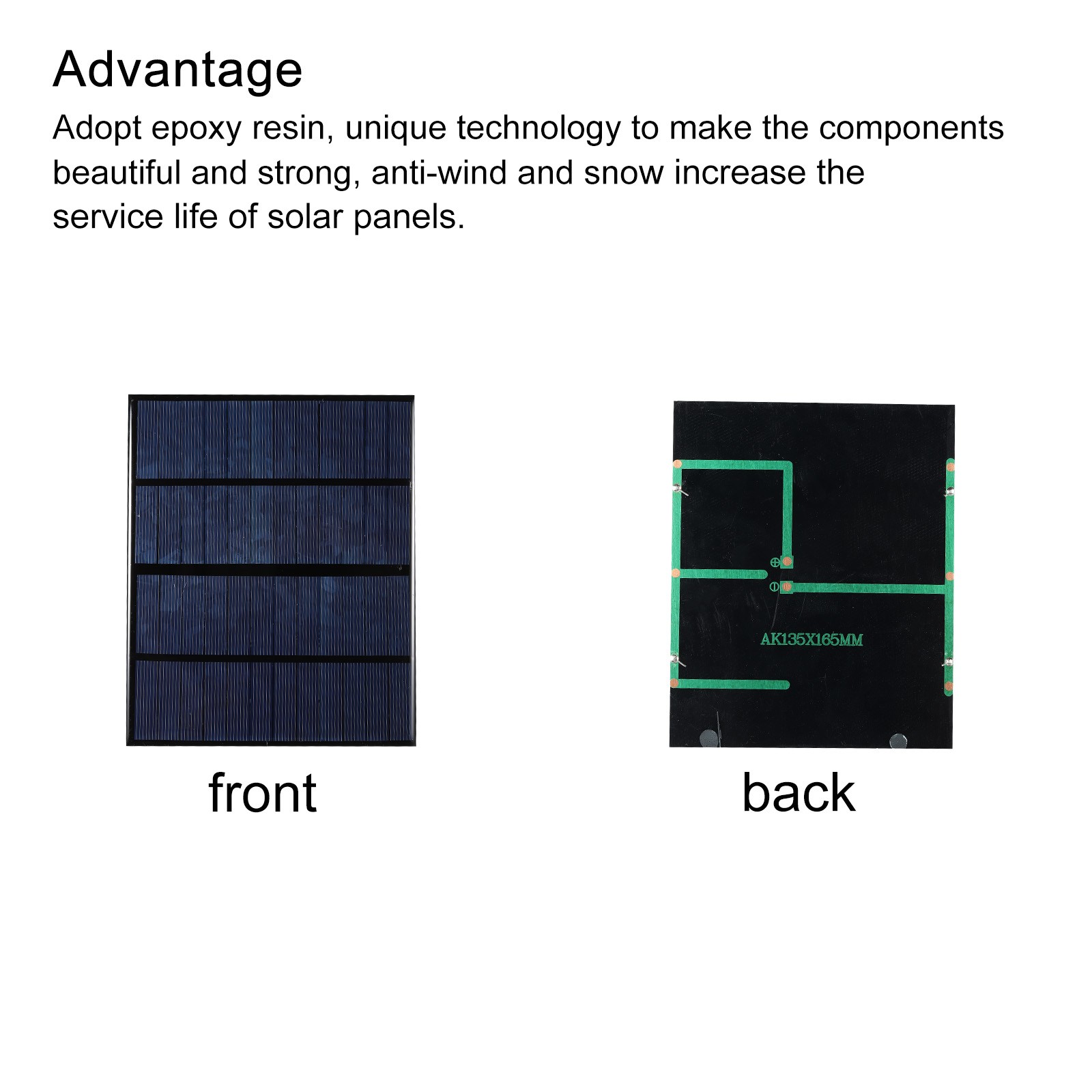 Mini Solar Panel Cell 6V 550mA 3.3W 165mm x 133mm for DIY Project Pack of 1