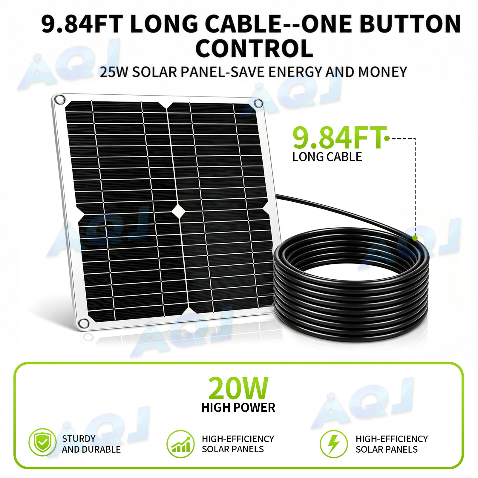 Solar Fan with Battery,18V Solar Panel Powered Fan Kit with Waterproof Dual