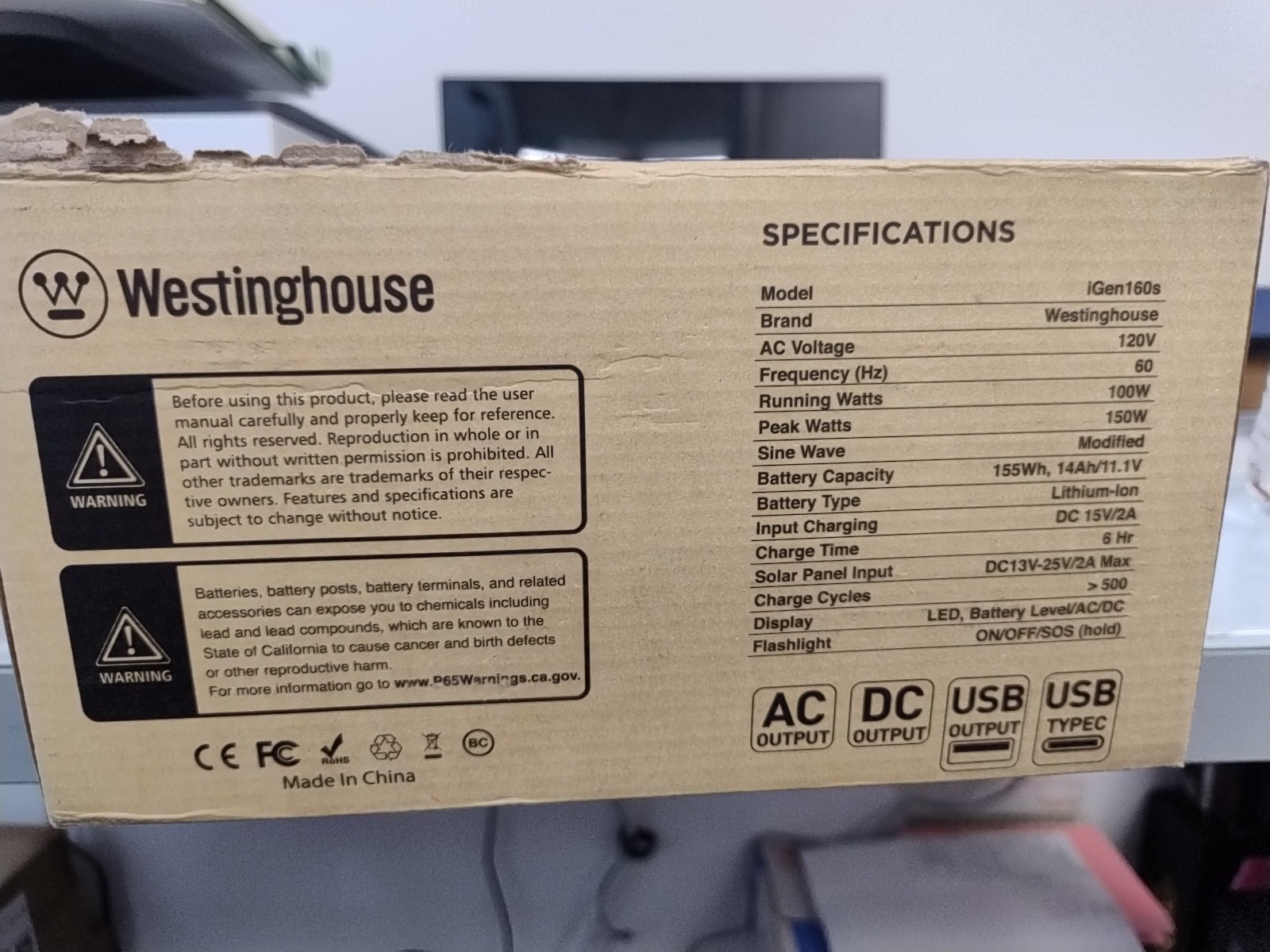 Westinghouse 155Wh 150W Portable Power Station & Solar Generator, Backup Battery