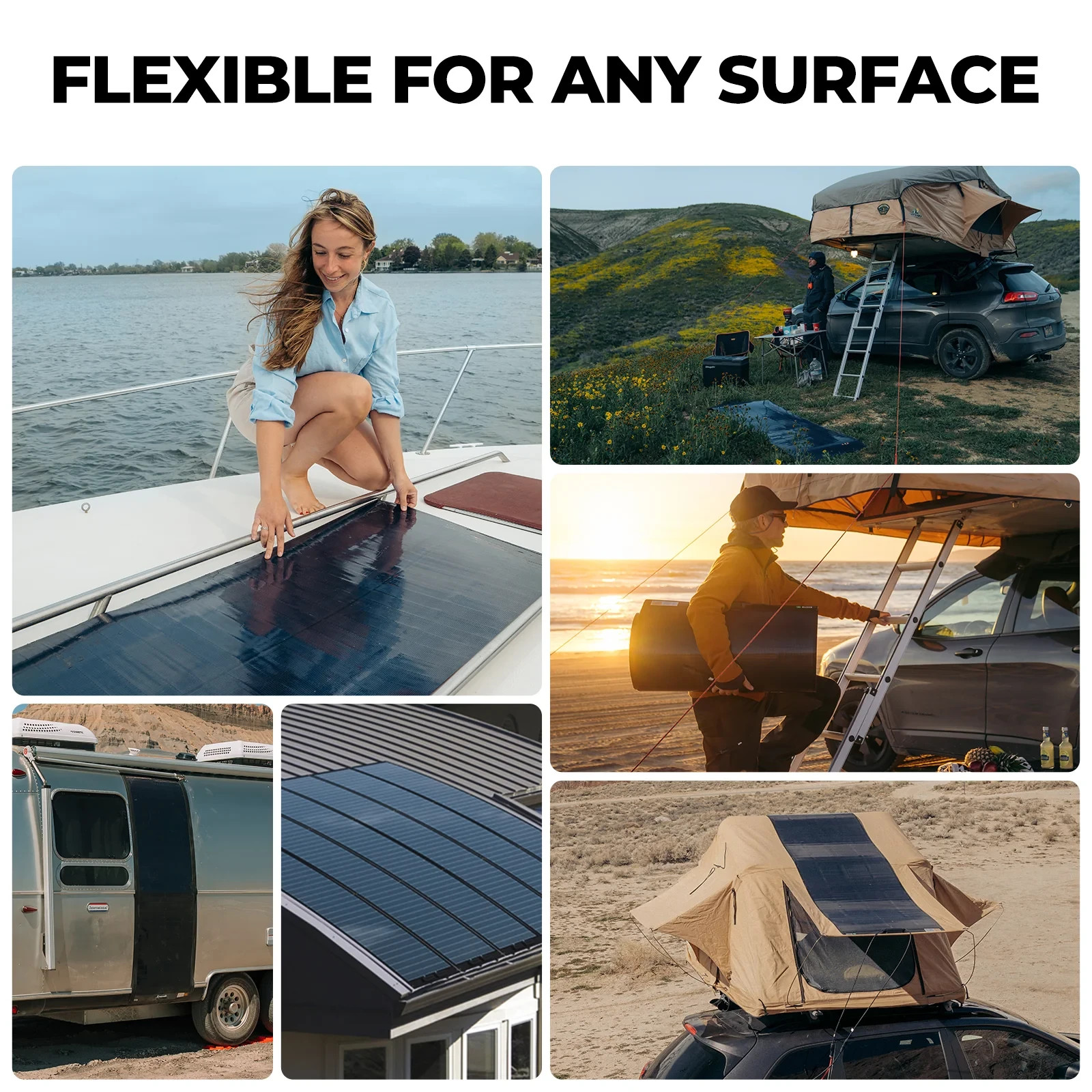 2 BougeRV Yuma 200W CIGS Thin-Film Flexible Solar Panels – New In The Box