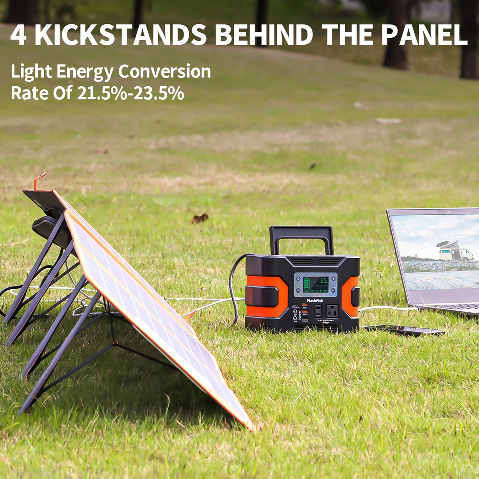 Flashfish 100W 18V Solar Panel Portable Solar Charger DC PD QC3.0 Type-C Output