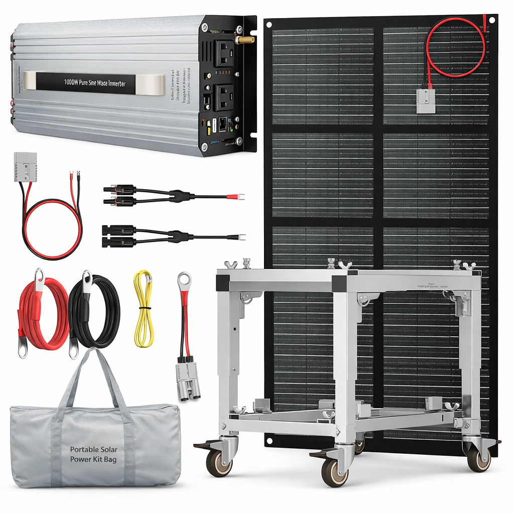 GIANDEL Solar Kits Portable 150 Watt Solar Panel Foldable,1200 Watt Solar Invert