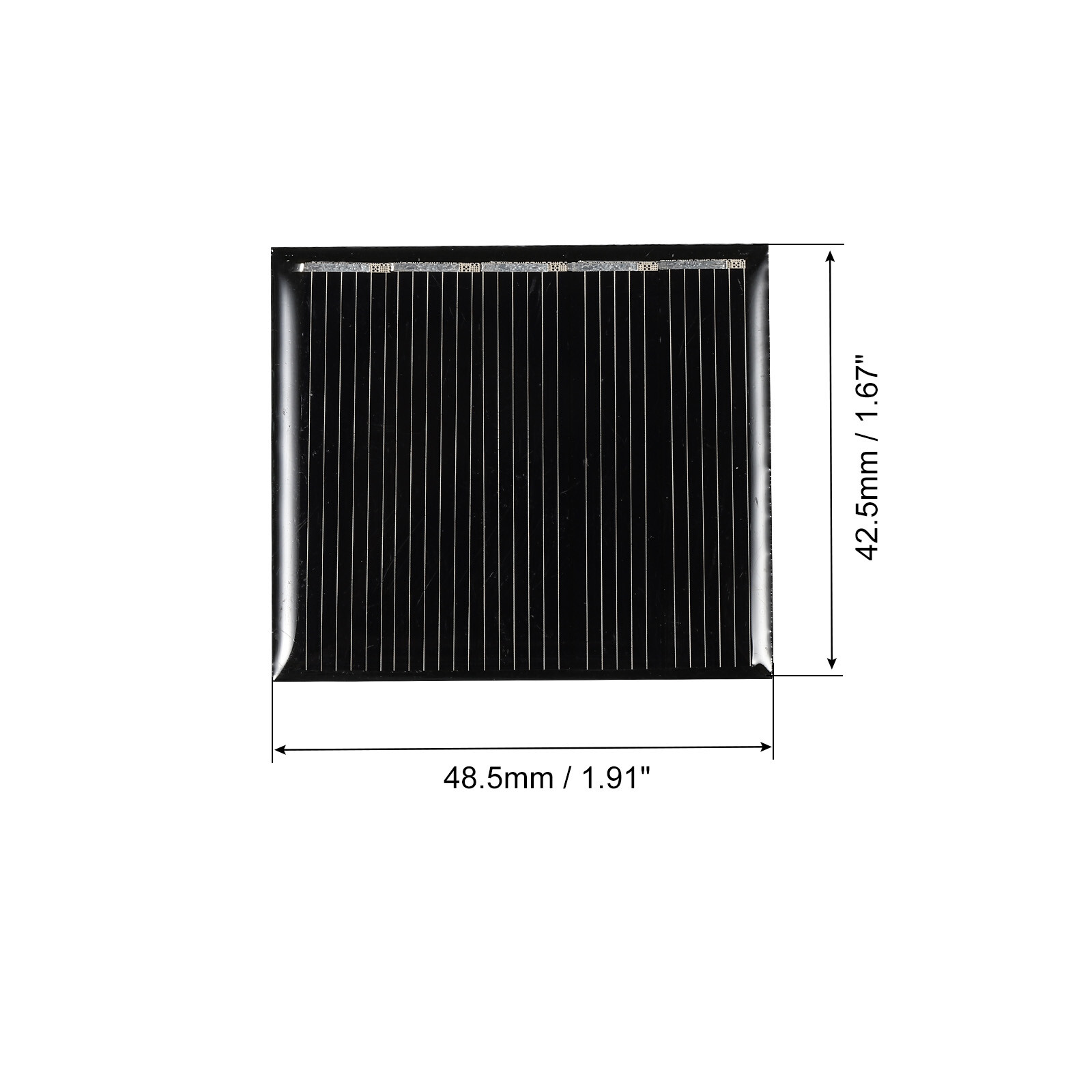 Mini Solar Panel Cell 2.5V 80mA 0.2W 48.5mm x 42.5mm for DIY Project Pack of 10
