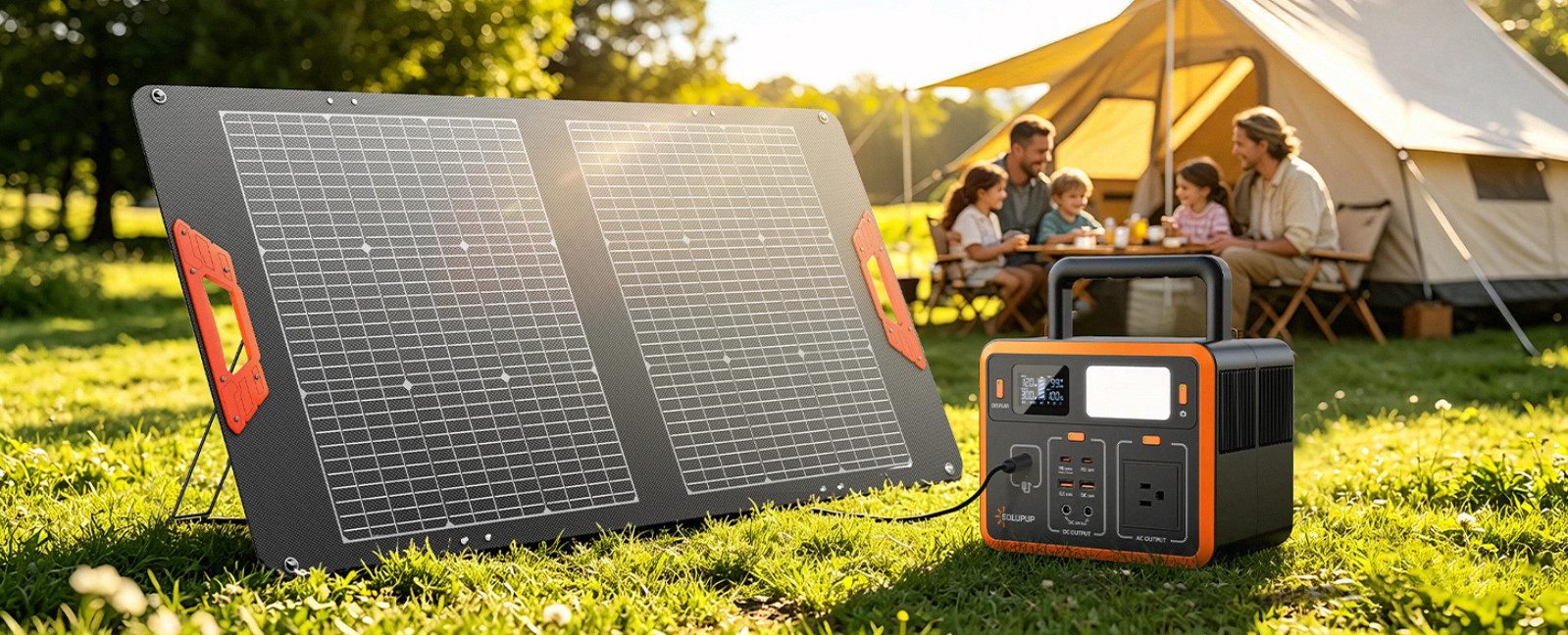 100W Bifacial Portable Solar Panel, 24% Efficiency, Foldable IP65 Charger