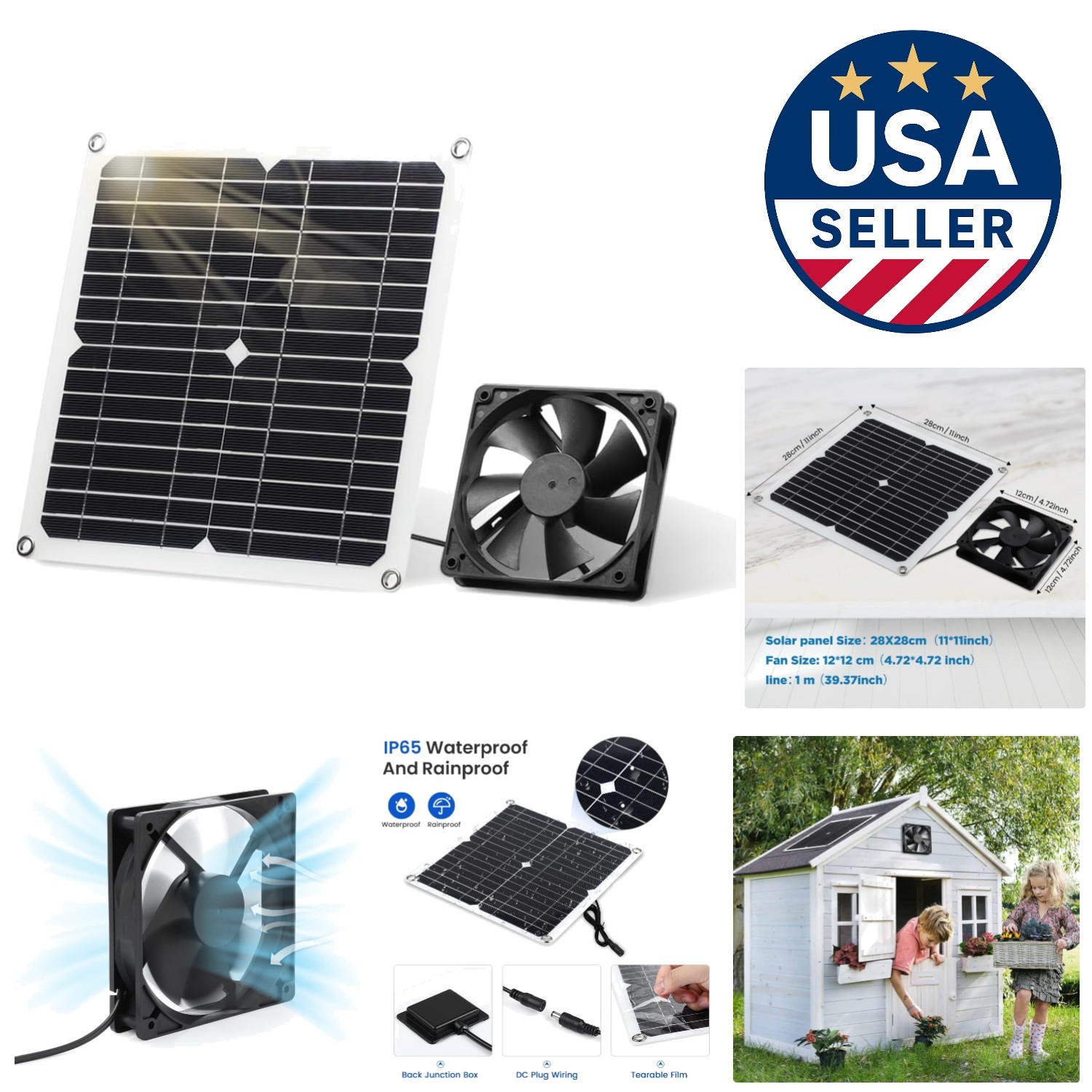 Compact Solar Fan Kit with 12W Panel – Ideal for Sheds and Pet Houses