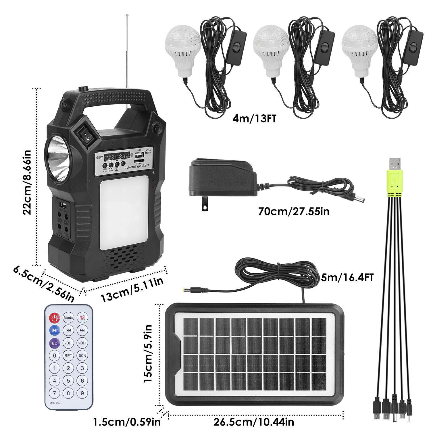 2 Packs Solar Panel Kit Power Generator Portable Battery Pack Power Station FM