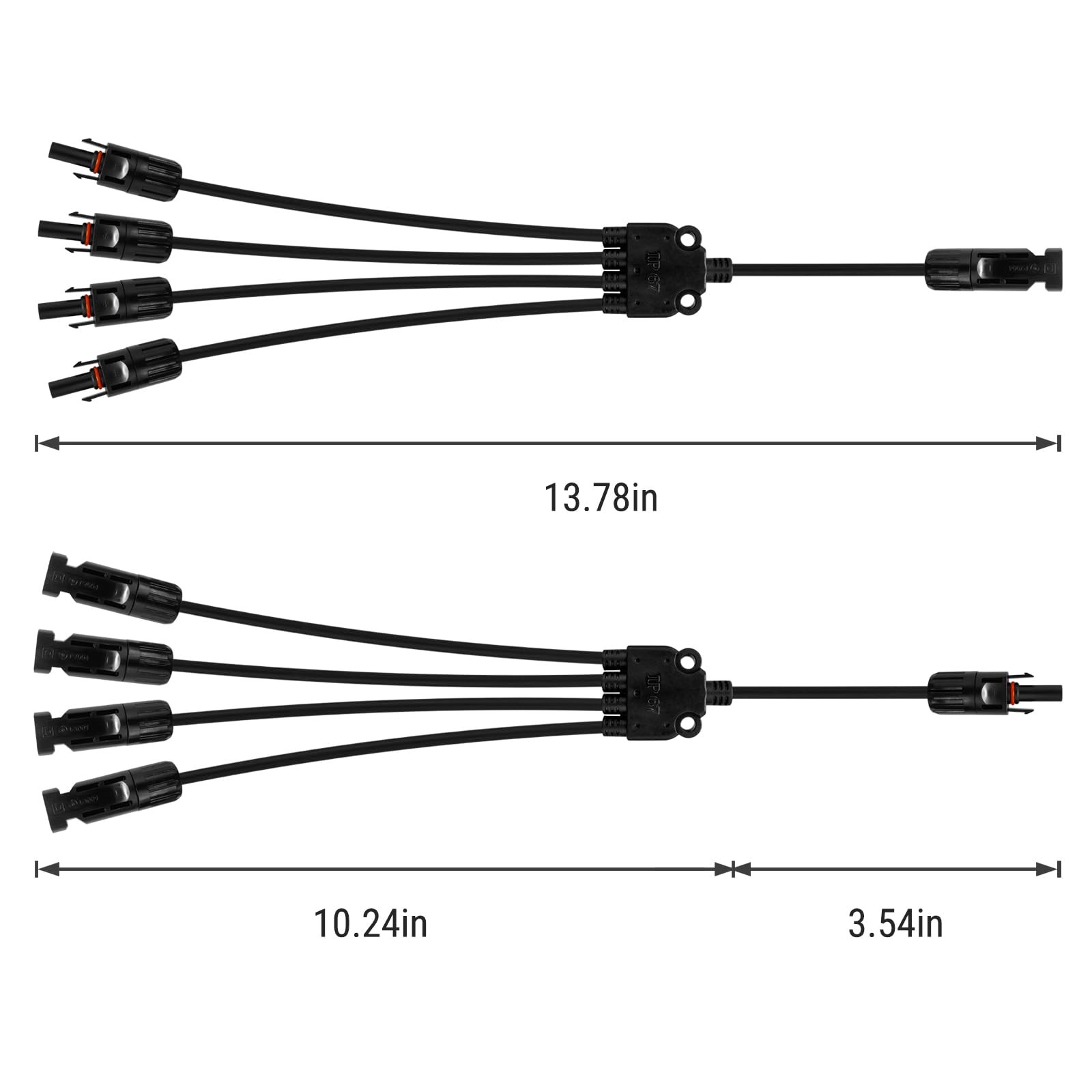 1 To 4 Y Solar Panel Connectors Parallel Branch Connector Cable Wire For Solar P