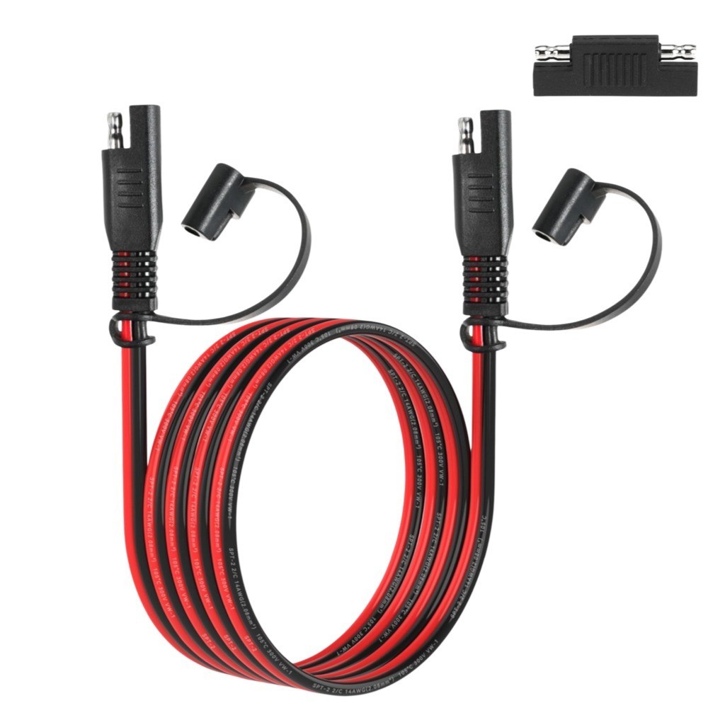 14AWG SAE Extension Cable 6FT with Polarity Adapter for Solar Panel RV Battery
