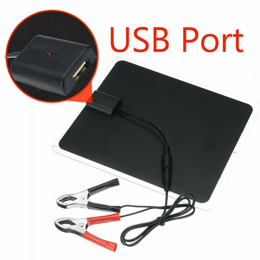 20W Solar Panel 12V Trickle Charger Battery Charger Kit Maintainer Boat Car RV