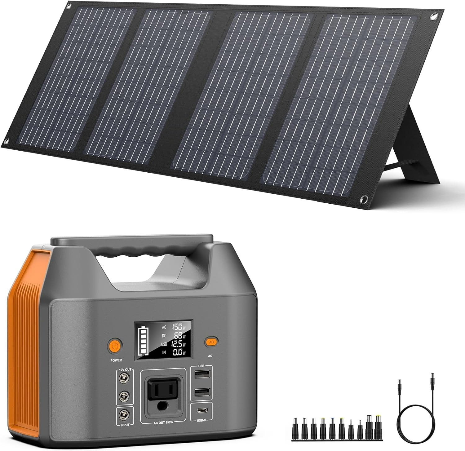 Solar Powered Generator 300W Peak/150W Rated, Portable Solar Generator Power Sta