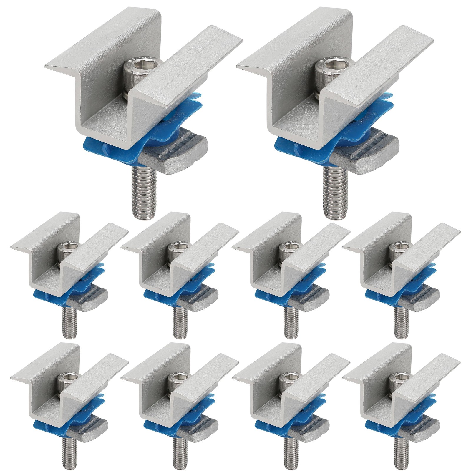 Adjustable Solar Panel Mounting Bracket Clamps Mid Roof Hardware W/Nut Bolt 10PC