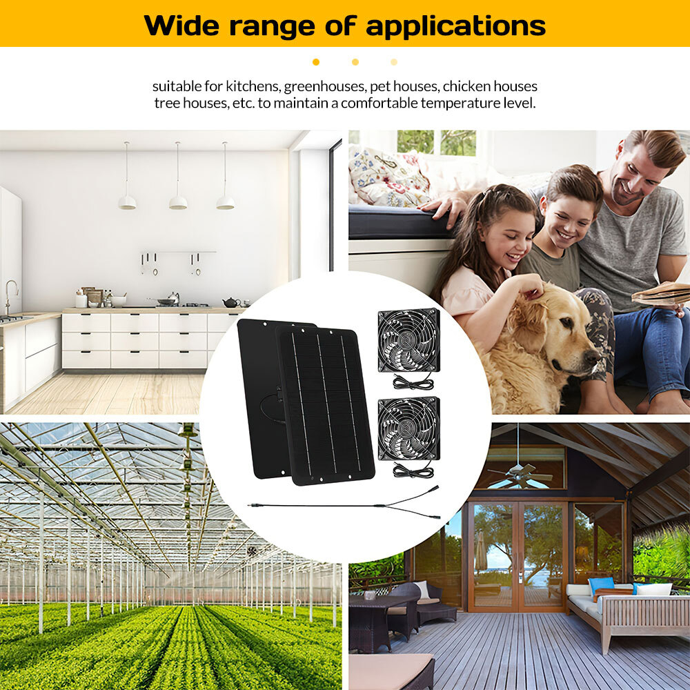 30W Solar Attic Fan Kit 14″ DC Fan with 25W Motor for Roof Vent or Chicken Coop