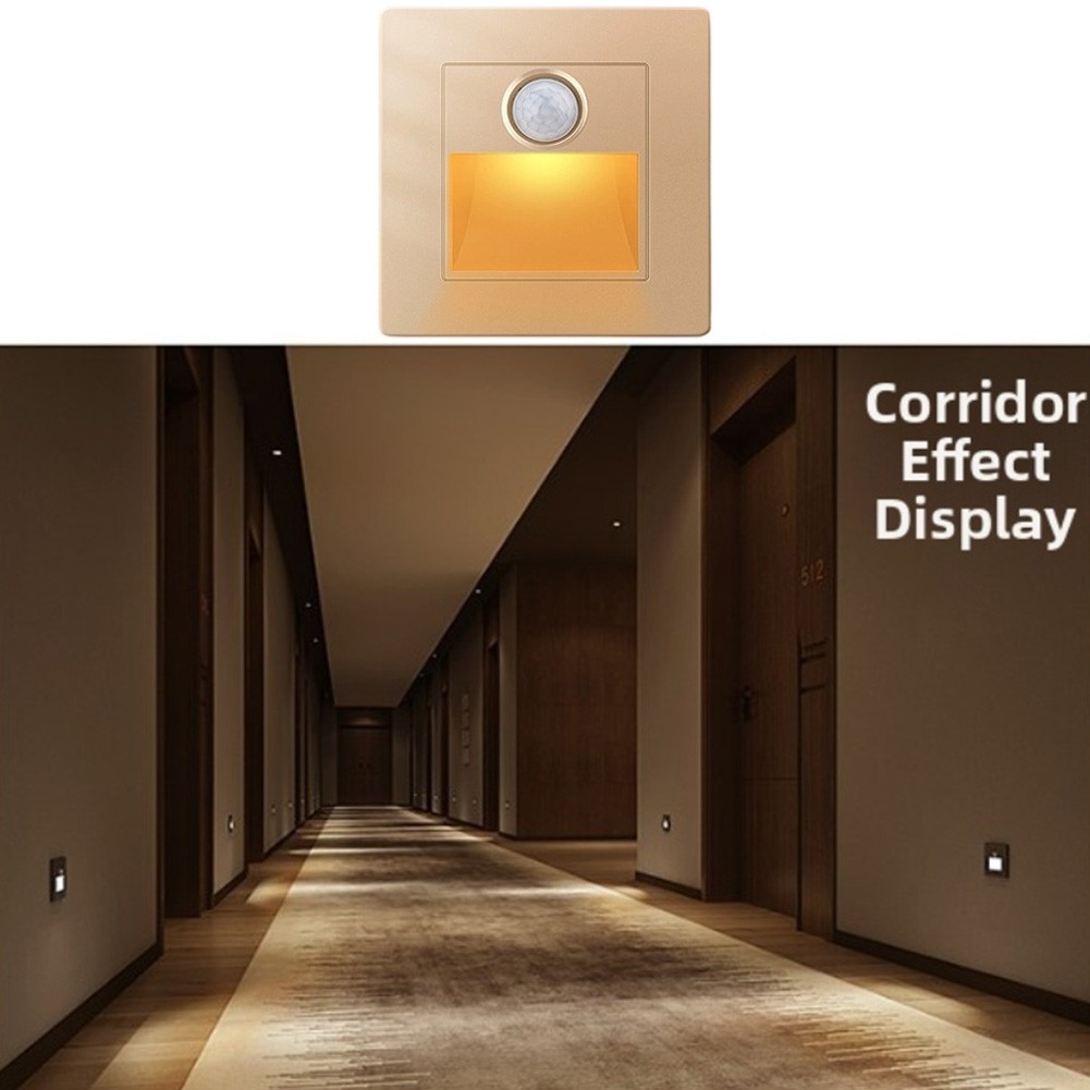 Indoor Motion Sensor LED Stair Light Recessed Wall Light for Safe Stair Use