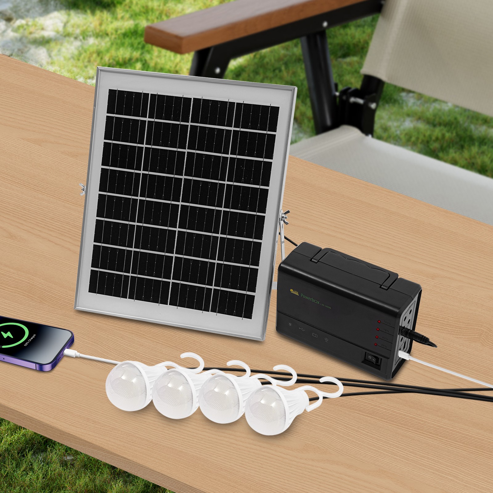 Portable Power Station with Solar Panel, Outdoor Generator Power Supply for Home