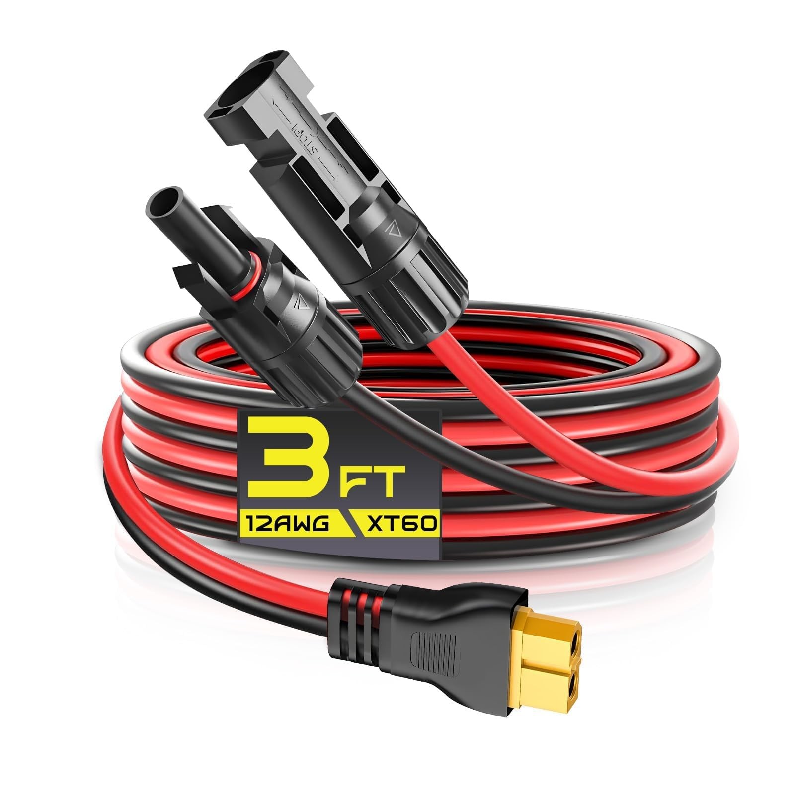 3FT 12AWG XT60 Solar Charging Cable, Solar Panel Connector to XT60 Extension …