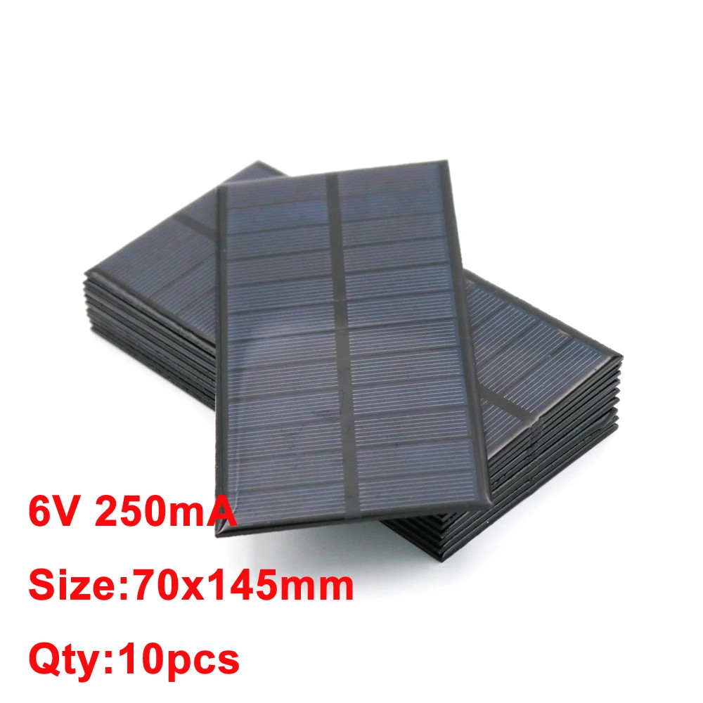 10PCS X DC Solar Panel 6V 100Ma 167Ma 183Ma 333Ma 500Ma 583Ma 750Ma Solar Batter