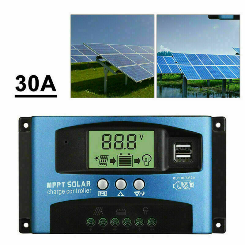 30-100A MPPT Solar Panel Regulator Charge Controller 12V/24V Auto Focus Tracking