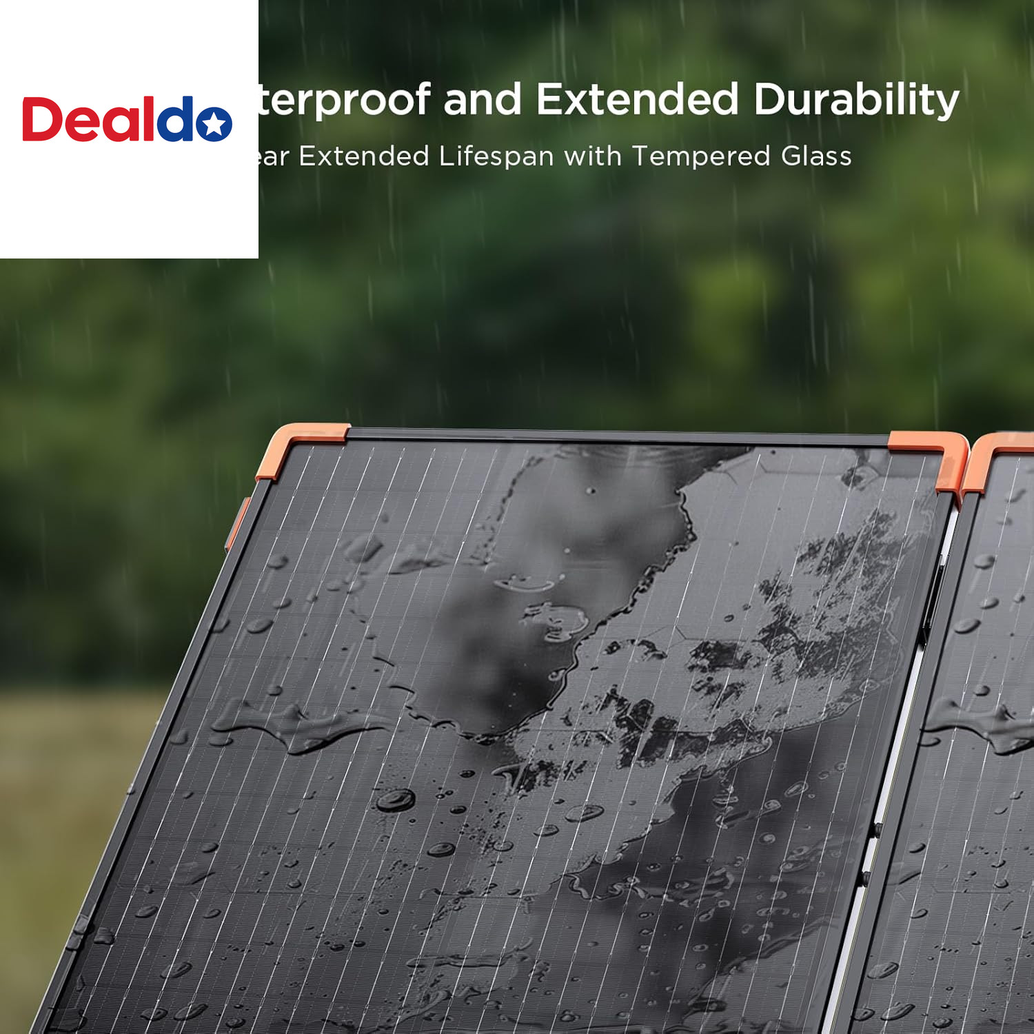 200W Portable Solar Panel (Tempered Glass),Heavy-Duty Foldable Mono Solar Charge